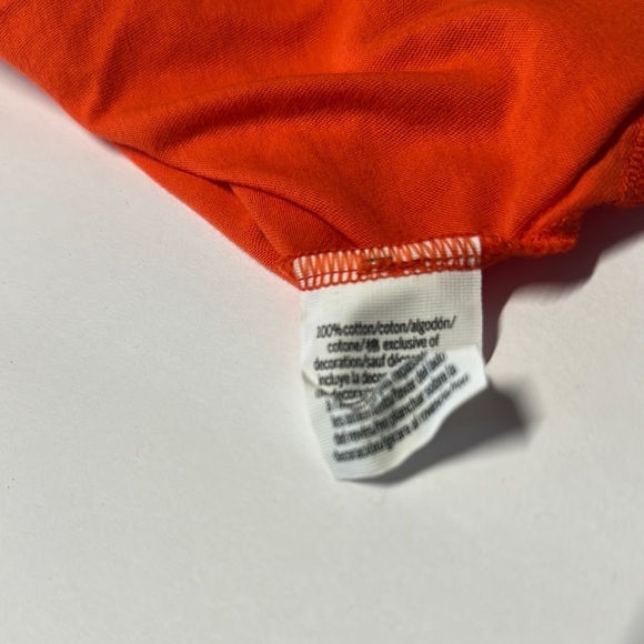 PINK Victoria's Secret Orange White Short Sleeve Tee - Picture 6 of 7